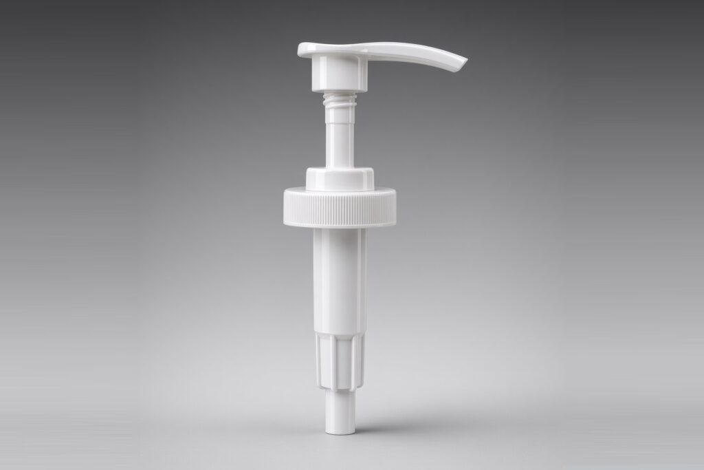 White 38-400 ribbed down-lock dispensing pump